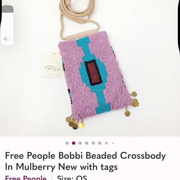 Nwt Free People Beaded Crossbody bag with beads - Picture 2 of 6